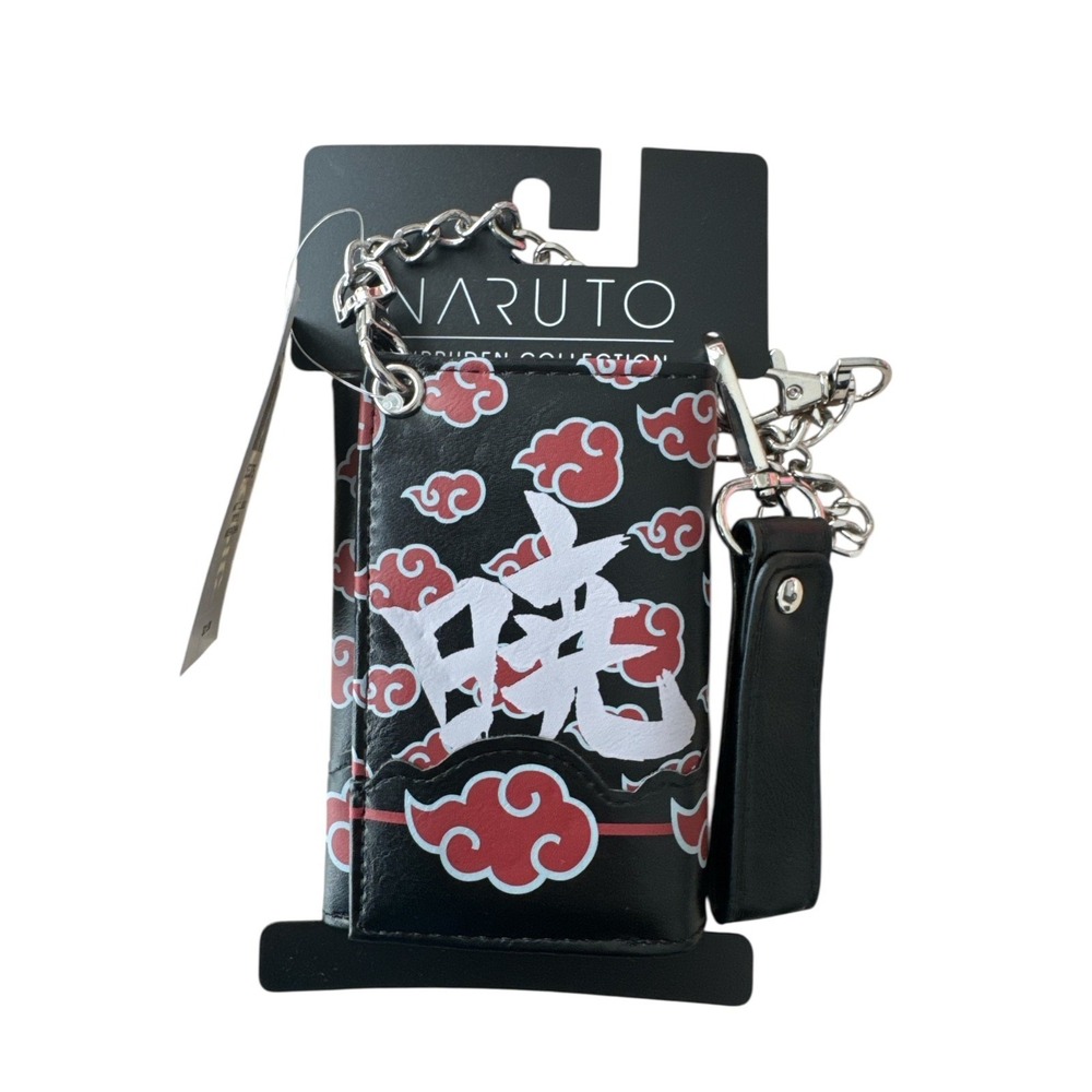Hot Topic Naruto Shippuden‎ Akatsuki Red Trifold Wallet With Detachable Chain